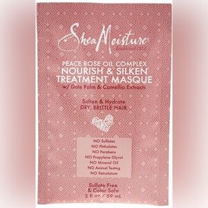Shea Moisture Peace Rose Oil Complex Nourish & Silken Hair Masque 2 FL OZ
